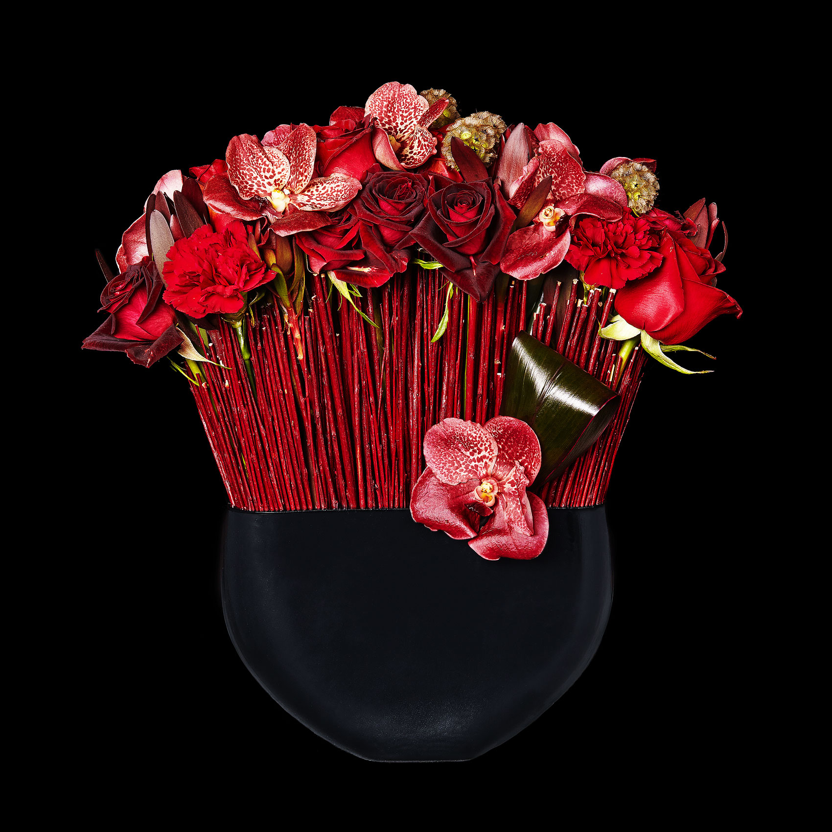 roses-orchids_red_floral_arrangement_valentines-day_ovando_ty-mecham